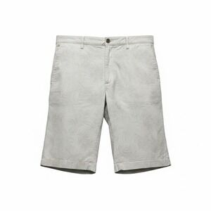 Merona Mens Flat Front Tropical Palm Leaf Print Chino Shorts Gray Size 40